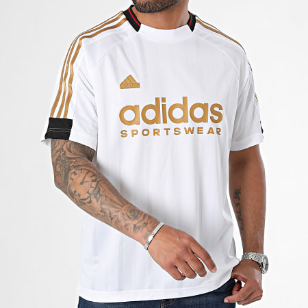 Adidas Sportswear - Tee Shirt De Foot A Bandes Tiro 8867 Blanc Camel