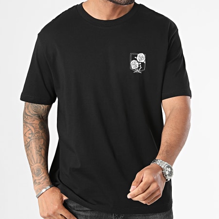 Attaque des Titans - Tee Shirt Oversize Large Garrison Roses Negro Blanco