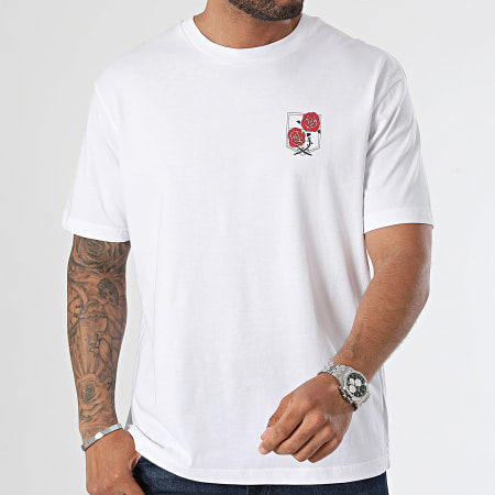 Attaque des Titans - Tee Shirt Oversize Large Garrison Roses Blanc