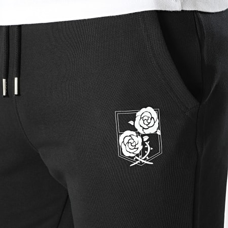 Attaque des Titans - Pantalon Jogging Garrison Roses Noir Blanc