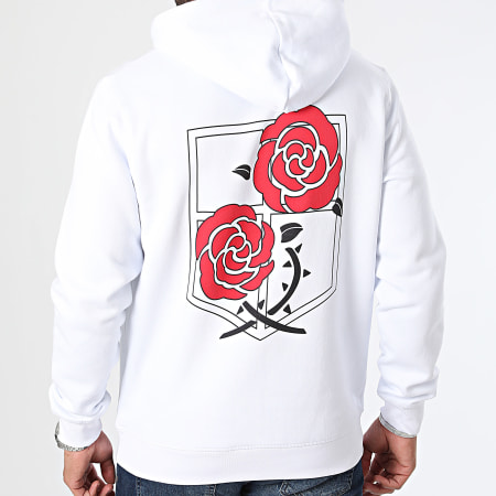 Attaque des Titans - Sweat Capuche Garrison Roses Blanc