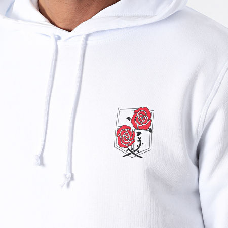 Attaque des Titans - Sweat Capuche Garrison Roses Blanc