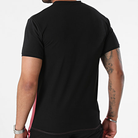 Black Industry - Conjunto de camiseta y pantalón corto rosa y negro