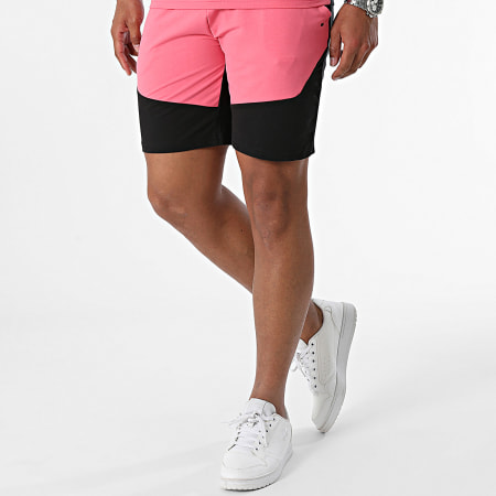 Black Industry - Roze en zwart T-shirt en joggingshortset