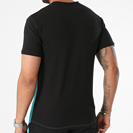 Black Industry - Ensemble Tee Shirt Et Short Jogging Bleu Canard Noir