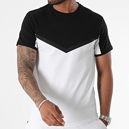 Black Industry - Ensemble Tee Shirt Et Short Jogging Blanc Noir