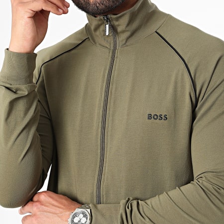 BOSS - Mix And Match Zip Sweat 50515307 Verde cachi