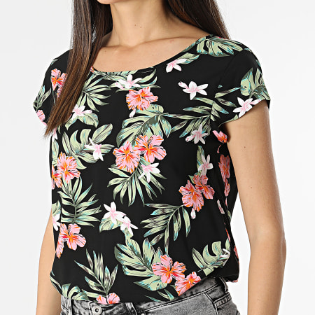 Only - Camiseta de mujer Floral Negra Nova Life