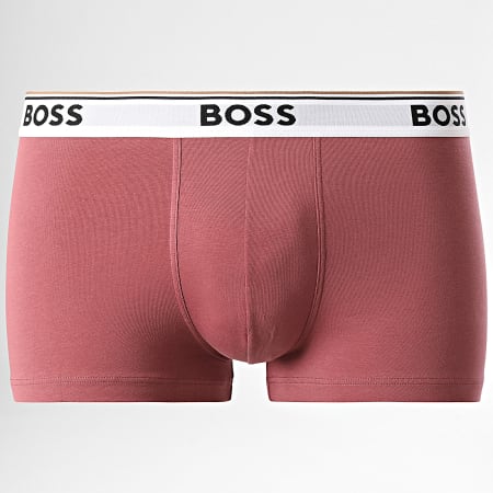 BOSS - Lot De 3 Boxers Trunk 3P Power Noir Beige Rouge Brique