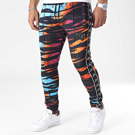 Horspist - Ushuaïa Slim Band Joggingbroek Zwart Blauw Oranje