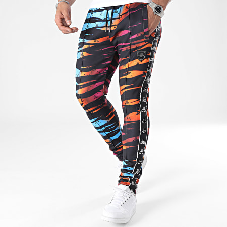 Horspist - Ushuaïa Slim Band Joggingbroek Zwart Blauw Oranje