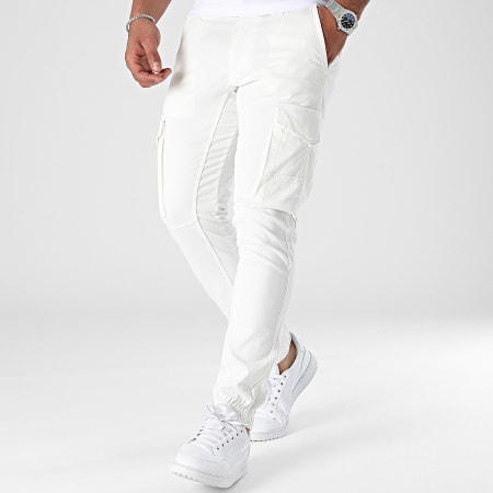 Jack And Jones - Pantalon Cargo Paul Flake Blanc