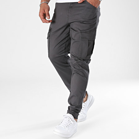 Jack And Jones - Pantalón cargo Slim Stace Dex Gris Antracita