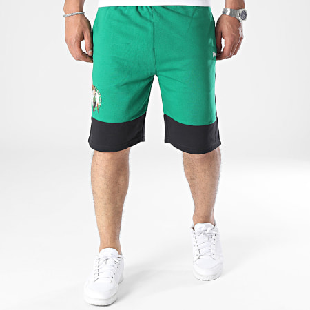 New Era - Pantaloncini da jogging a blocchi di colore NBA Boston Celtics Band 60502556 Verde Nero