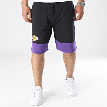 New Era - NBA Colour Block LA Joggingshort 60416375 Zwart Violet