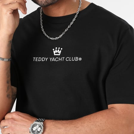Teddy Yacht Club - Ensemble Tee Shirt Et Short Jogging Maison De Couture Rush Noir Blanc