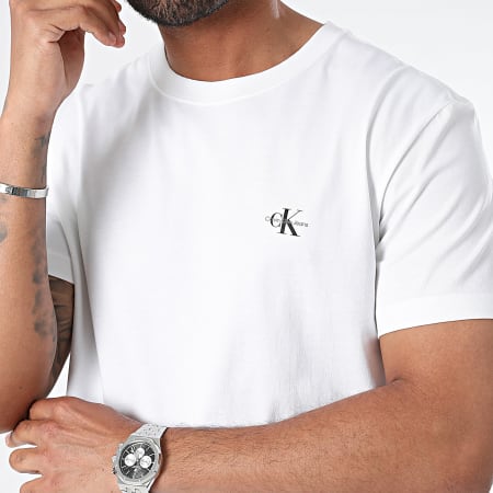 Calvin Klein - Lot De 2 Tee Shirts 0199 Blanc Beige