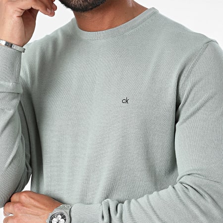 Calvin Klein - Ronde hals Sweat Katoenmix 3549 Lichtgroen