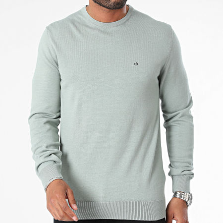 Calvin Klein - Ronde hals Sweat Katoenmix 3549 Lichtgroen