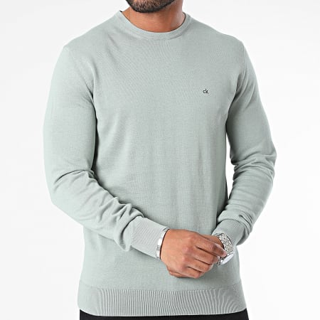 Calvin Klein - Ronde hals Sweat Katoenmix 3549 Lichtgroen