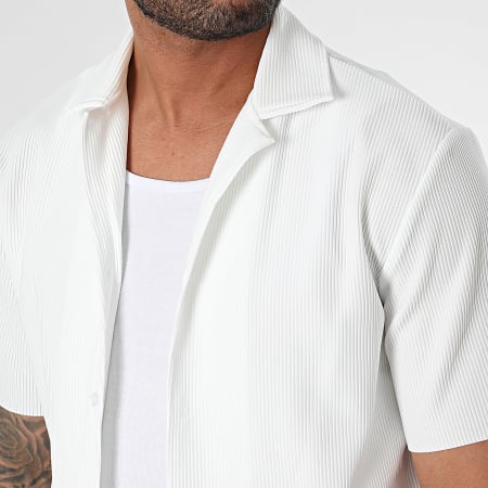 Frilivin - Conjunto blanco de camisa de manga corta y pantalón