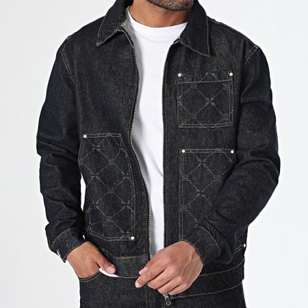 Frilivin - Raw Blue Jeans en Jeans Zip Jacket Set