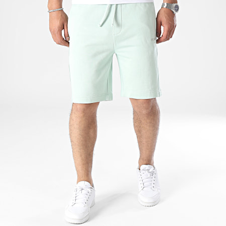 HUGO - Ton-sur-ton gestreepte joggingshort Logo 50520492 Lichtgroen