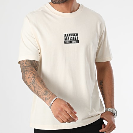 Parental Advisory - Tee Shirt Oversize Grande Fiore Beige