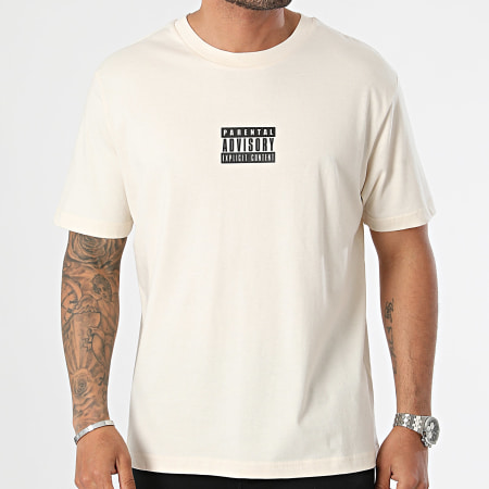 Parental Advisory - Tee Shirt Oversize Grande Fiore Beige