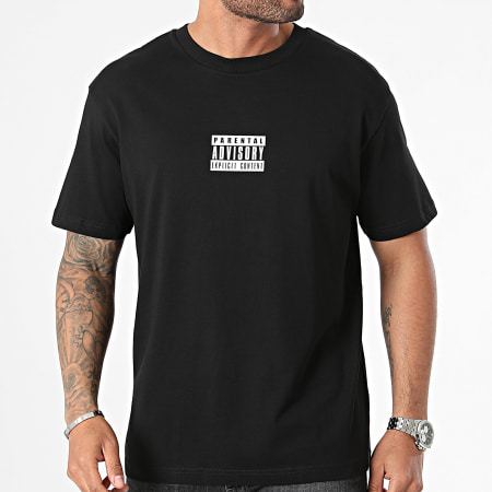 Parental Advisory - Oversize Tee Shirt Large Flor Negro