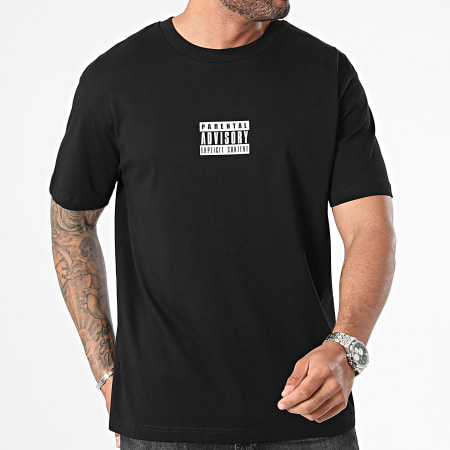 Parental Advisory - Oversized T-shirt Large Bloem Zwart