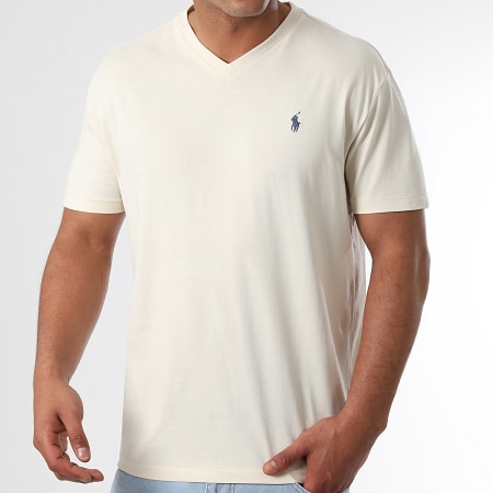 Polo Ralph Lauren - Tee Shirt Col V Classics Beige