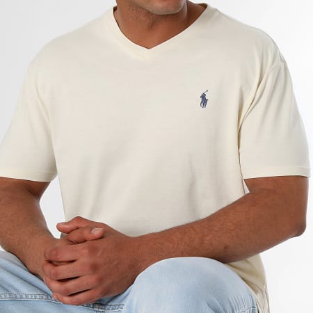 Polo Ralph Lauren - T-shirt met V-hals in beige