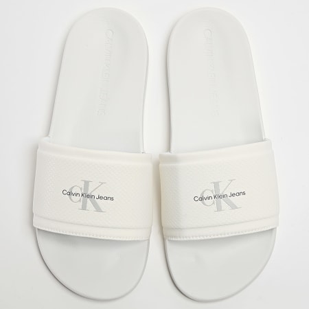 Calvin Klein - Slide Institutional Metallic 1018 Bright White O Mushroom S Front