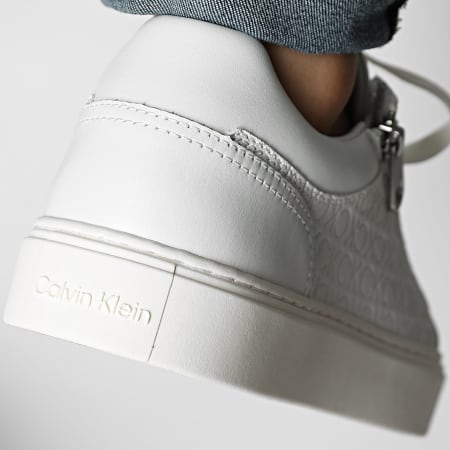 Calvin Klein - Baskets Low Top Lace Up Zip Mono 1496 Triple White Mono