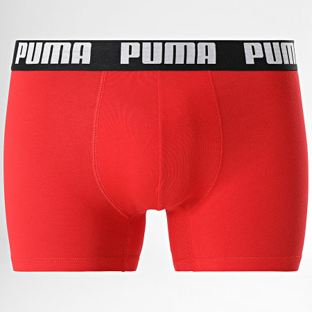 Puma - Lot De 4 Boxers 701227791 Rouge Noir Bleu Marine Gris Chiné