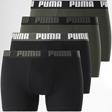 Puma - Juego de 4 Boxers 701227791 Negro Verde Caqui