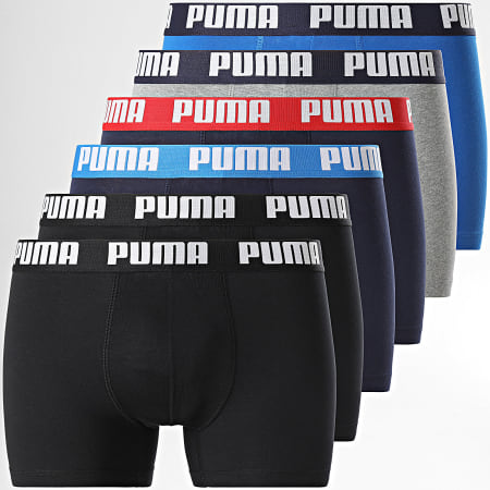 Puma - Confezione da 6 boxer 701227792 Nero blu reale grigio screziato blu navy