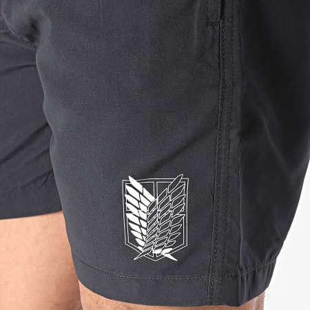 Attaque des Titans - Short De Bain Survey Corps Logo Noir Blanc