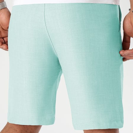 LBO - Pantalones cortos efecto lino azul turquesa 1331