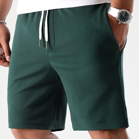 LBO - Pantaloncini corti in waffle testurizzato 1332 verde bottiglia