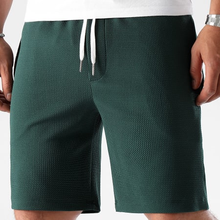 LBO - Short Texturé Waffle 1332 Vert Bouteille