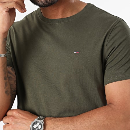 Tommy Jeans - Camiseta Tjm Xslim Jersey 4411 Caqui Verde