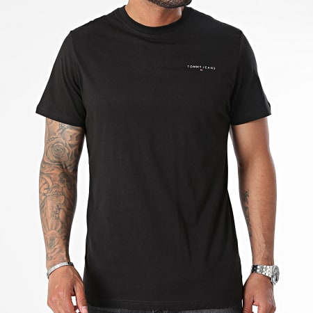 Tommy Jeans - Slim Linear Pecho Tee Shirt 8555 Negro