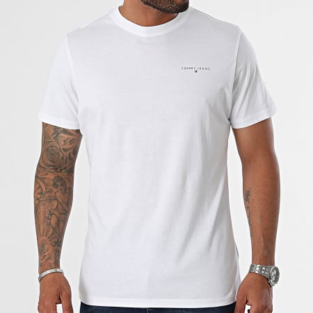 Tommy Jeans - Maglietta Slim Linear Chest 8555 Bianco