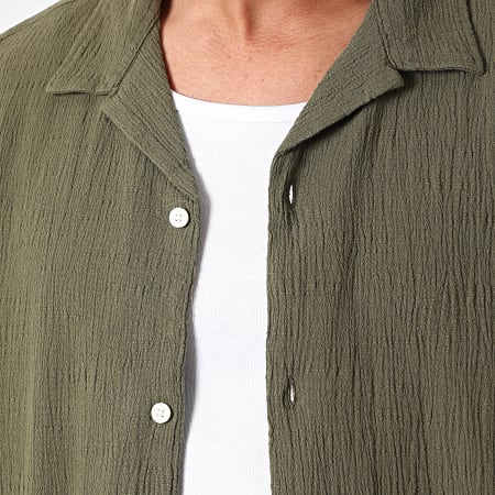 Jack And Jones - Camisa de manga corta Luke Crinkle Verde caqui