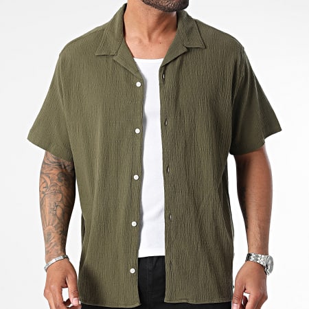 Jack And Jones - Camicia a maniche corte Luke Crinkle Verde Khaki