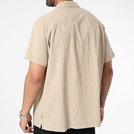 Jack And Jones - Chemise Manches Courtes Luke Crinkle Beige