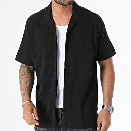 Jack And Jones - Camisa de manga corta Luke Crinkle Negra