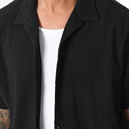 Jack And Jones - Camisa de manga corta Luke Crinkle Negra